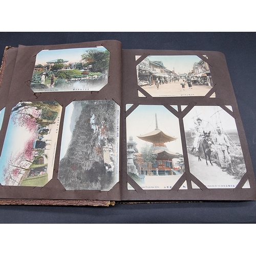 228 - POSTCARDS: CHINA/JAPAN: album of approx 80 early c20 postcards, mostly Japan with some China/Hong Ko... 