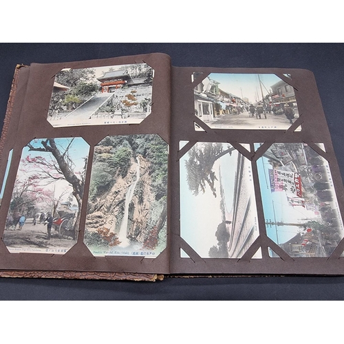 228 - POSTCARDS: CHINA/JAPAN: album of approx 80 early c20 postcards, mostly Japan with some China/Hong Ko... 