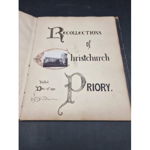 231 - MANUSCRIPT: 'Recollections of Christchurch Priory...visited Dec. 12th 1890': neatly arranged history... 