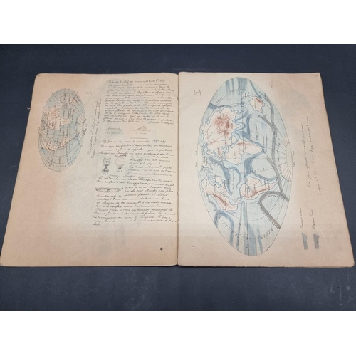 232 - MANUSCRIPT MAPS: a pair of late 19thc manuscript geography exercise books in French, numerous f... 