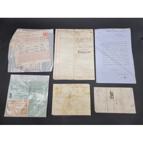 234 - MISCELLANEOUS EPHEMERA: a quantity in one box, to include some vellum documents, periodicals, p... 