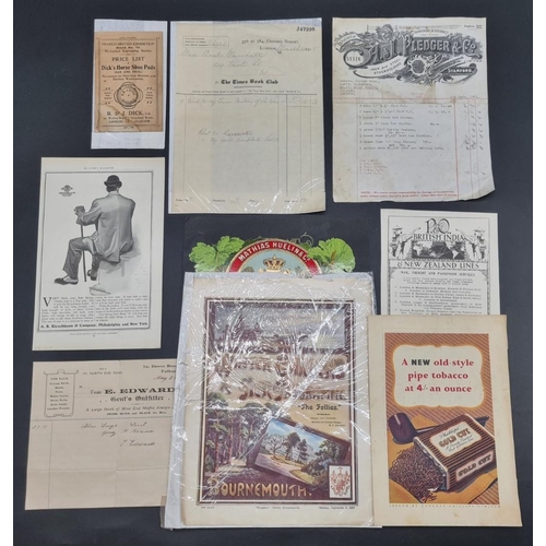 234 - MISCELLANEOUS EPHEMERA: a quantity in one box, to include some vellum documents, periodicals, p... 