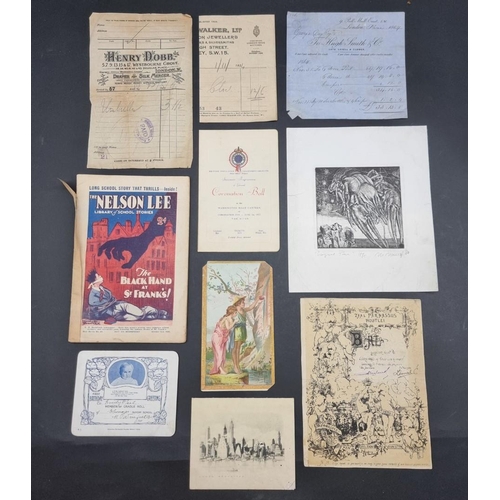 234 - MISCELLANEOUS EPHEMERA: a quantity in one box, to include some vellum documents, periodicals, p... 