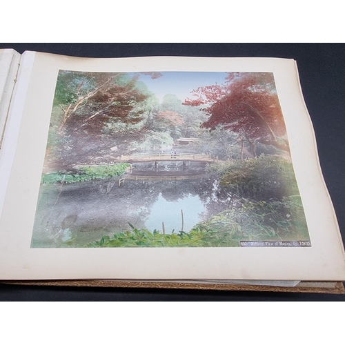 244 - PHOTOGRAPH ALBUM: JAPAN: album of 40 colour-tinted albumen print photographs of Japanese subjec... 