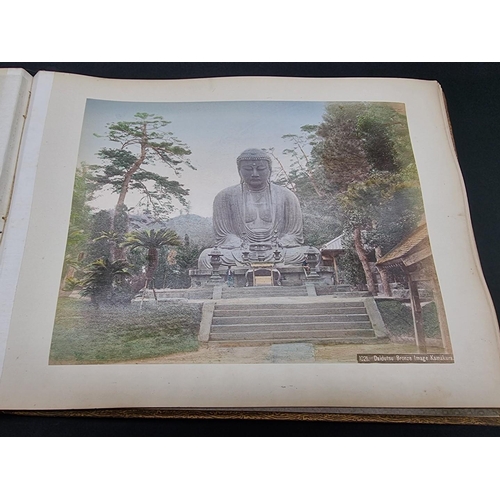 244 - PHOTOGRAPH ALBUM: JAPAN: album of 40 colour-tinted albumen print photographs of Japanese subjec... 