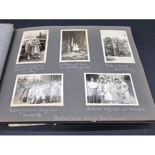 246 - A MIXED LOT: to include photograph albums, cigarette cards and stamps, plus a manuscript bill for ca... 