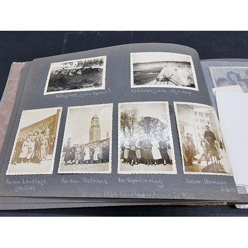 246 - A MIXED LOT: to include photograph albums, cigarette cards and stamps, plus a manuscript bill for ca... 