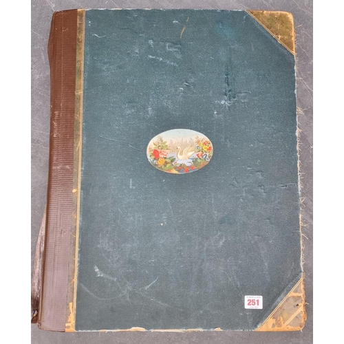 251 - SCRAPBOOK: a huge late Victorian scrapbook, approx 140 cloth leaves filled with chromolithographic, ... 