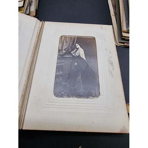 252 - PHOTOGRAPHY: a small carte de visite album plus quantity of misc. photographs, cdv, etc. (Sm.Bo... 