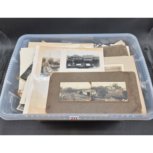 271 - PHOTOGRAPHS AND EPHEMERA: a large quantity in box, to include vintage photographs of Singapore.... 