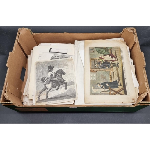 273 - PRINTS & ENGRAVINGS: quantity in box, largely 18th-19thc, various sizes and subjects. (Box)... 