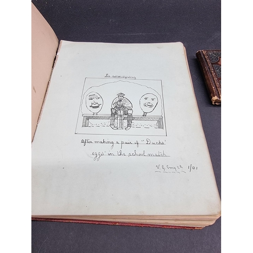 276 - MISCELLANY: two early 20thc albums of drawings and autographs, together with misc. postcards and oth... 