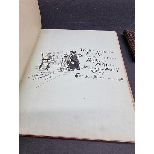 276 - MISCELLANY: two early 20thc albums of drawings and autographs, together with misc. postcards and oth... 