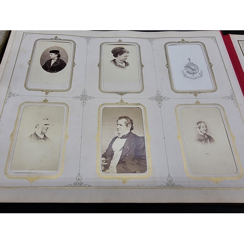 36 - CARTE DE VISITE ALBUM: a mid-Victorian album containing numerous window mounted cdv & cabinet ca... 