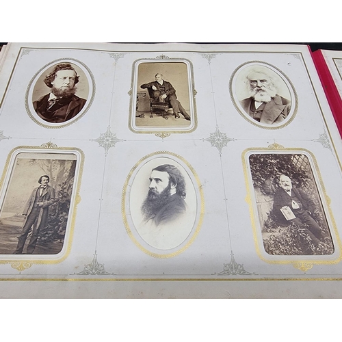 36 - CARTE DE VISITE ALBUM: a mid-Victorian album containing numerous window mounted cdv & cabinet ca... 