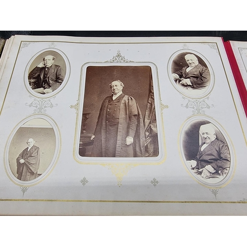 36 - CARTE DE VISITE ALBUM: a mid-Victorian album containing numerous window mounted cdv & cabinet ca... 