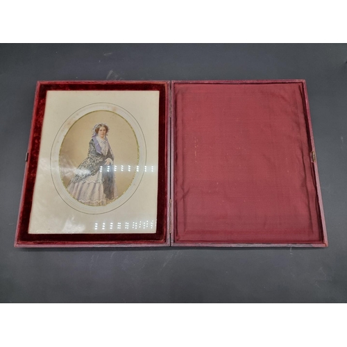 36 - CARTE DE VISITE ALBUM: a mid-Victorian album containing numerous window mounted cdv & cabinet ca... 