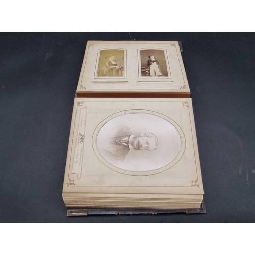 36 - CARTE DE VISITE ALBUM: a mid-Victorian album containing numerous window mounted cdv & cabinet ca... 