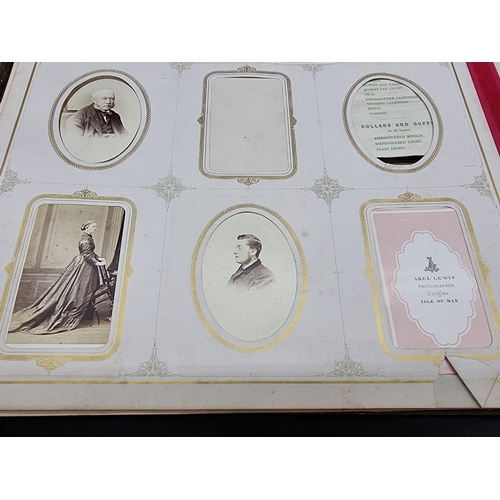 36 - CARTE DE VISITE ALBUM: a mid-Victorian album containing numerous window mounted cdv & cabinet ca... 