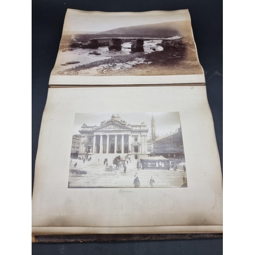 42 - PHOTOGRAPH ALBUM: EUROPEAN TOUR: late 19thc album, densely filled with albumen-print photograph... 