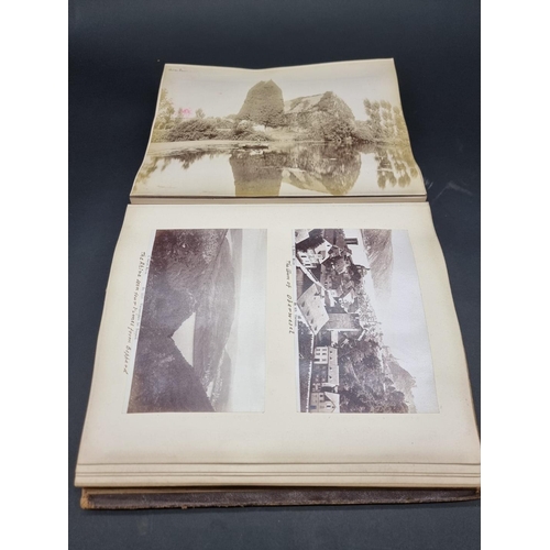 42 - PHOTOGRAPH ALBUM: EUROPEAN TOUR: late 19thc album, densely filled with albumen-print photograph... 