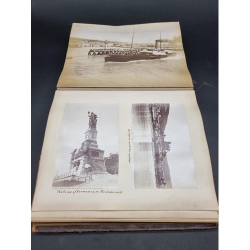 42 - PHOTOGRAPH ALBUM: EUROPEAN TOUR: late 19thc album, densely filled with albumen-print photograph... 