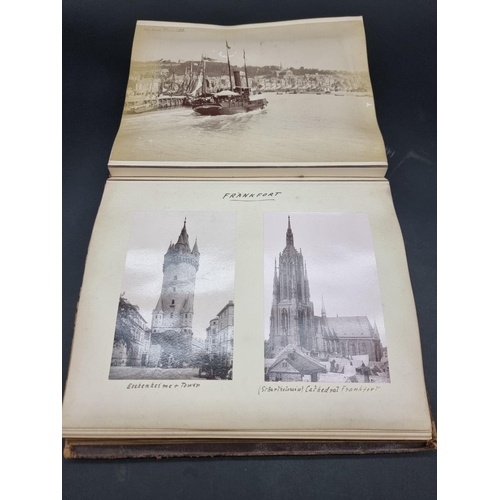 42 - PHOTOGRAPH ALBUM: EUROPEAN TOUR: late 19thc album, densely filled with albumen-print photograph... 