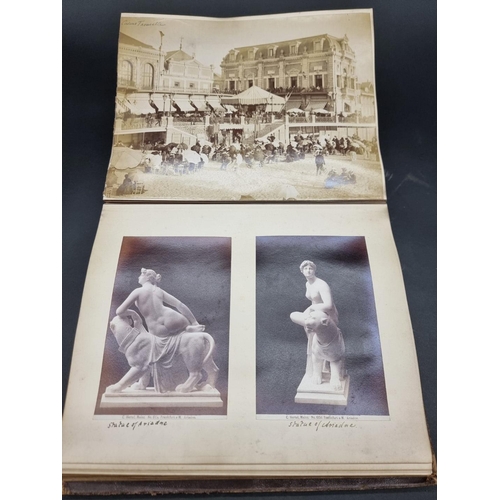 42 - PHOTOGRAPH ALBUM: EUROPEAN TOUR: late 19thc album, densely filled with albumen-print photograph... 