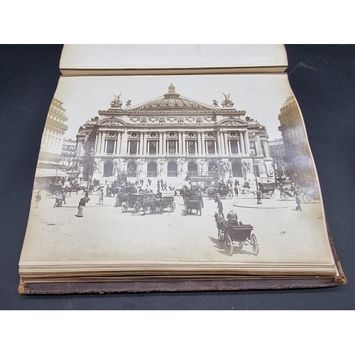 42 - PHOTOGRAPH ALBUM: EUROPEAN TOUR: late 19thc album, densely filled with albumen-print photograph... 