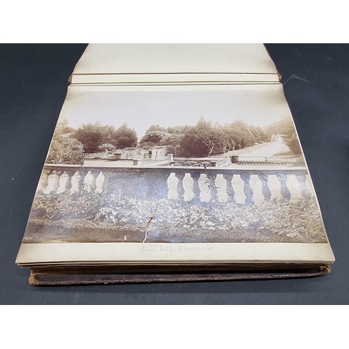 42 - PHOTOGRAPH ALBUM: EUROPEAN TOUR: late 19thc album, densely filled with albumen-print photograph... 