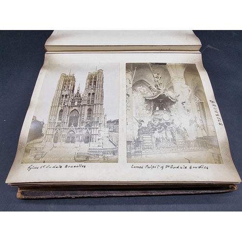 42 - PHOTOGRAPH ALBUM: EUROPEAN TOUR: late 19thc album, densely filled with albumen-print photograph... 