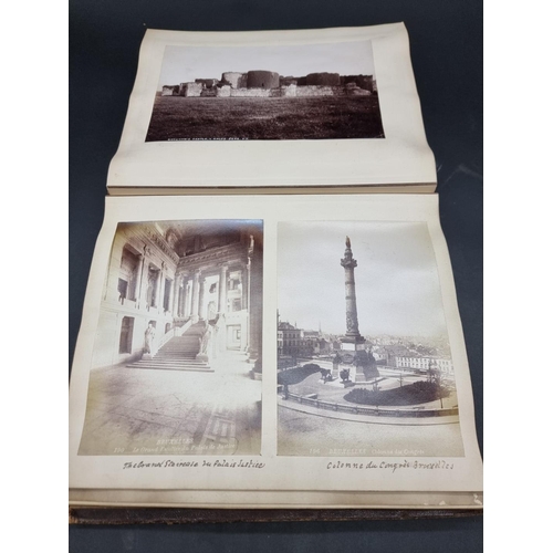 42 - PHOTOGRAPH ALBUM: EUROPEAN TOUR: late 19thc album, densely filled with albumen-print photograph... 