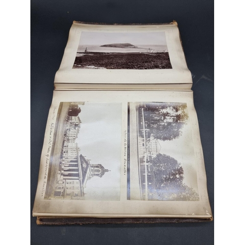 42 - PHOTOGRAPH ALBUM: EUROPEAN TOUR: late 19thc album, densely filled with albumen-print photograph... 