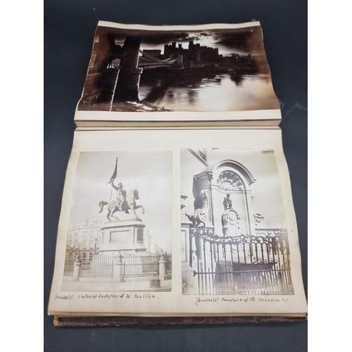 42 - PHOTOGRAPH ALBUM: EUROPEAN TOUR: late 19thc album, densely filled with albumen-print photograph... 