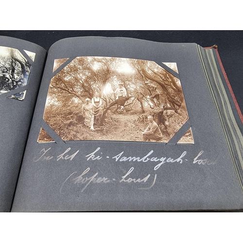 47 - INDONESIA: PHOTOGRAPH ALBUM: containing approx 200 corner mounted original photographs mostly of col... 