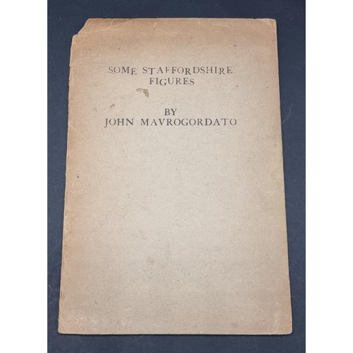 62 - MAVROGORDATO (John): 'Some Staffordshire Figures': one of 25 copies, with presentation letter from a... 