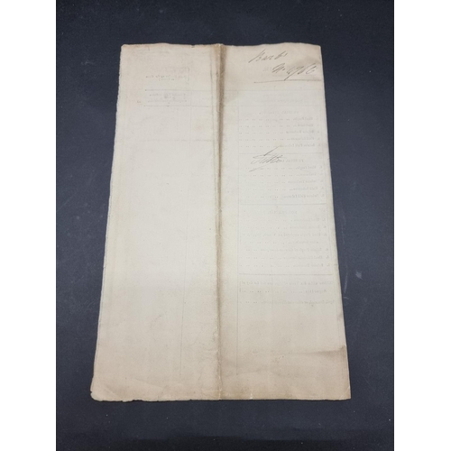 63 - COMPENSATION FOR BARBADOS SLAVES: printed form with manuscript entries, dated 31st December 183... 