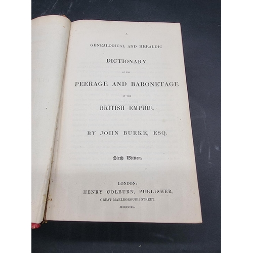 65 - HERALDRY: BURKE (John): A Genealogical and Heraldic Dictionary of the Peerage and Baronetage of... 