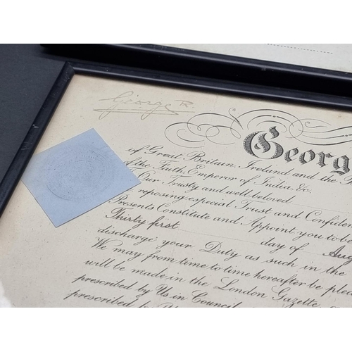 66 - MILITARY COMMISSION: George VI printed commission dated 30th August 1946, signature upper left, fram... 