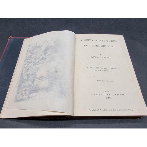 77 - CARROLL (Lewis): 'Alice's Adventures in Wonderland': London, Macmillan, 1876: fifty first thous... 