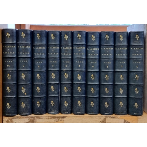 95 - BINDINGS: LABICHE (Eugene): 'Theatre Complet', Paris, 1883: 10 vols, contemporary blue half mor... 