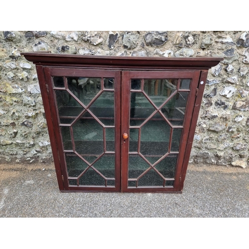 1102 - An antique faux grained bookcase section, 106cm wide.