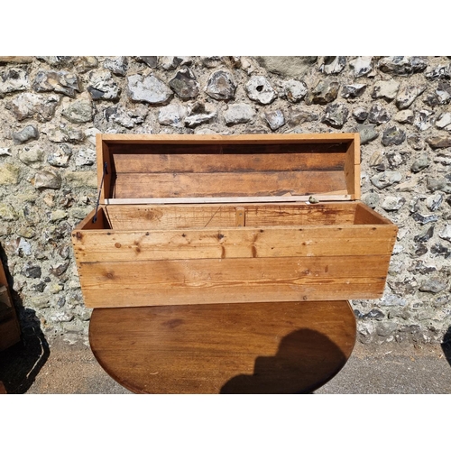 1114 - An old pine dome top chest, 99.5cm wide.