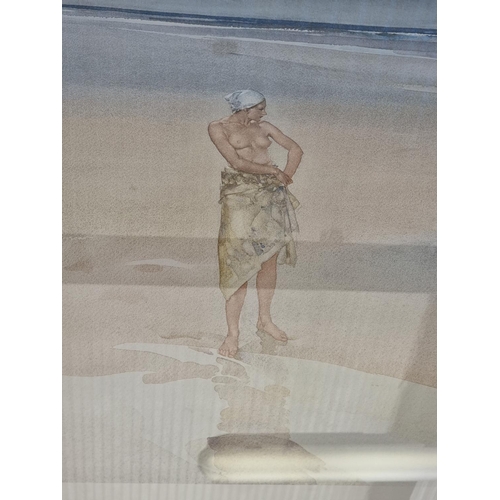 1260 - After Sir William Russell Flint, 'Lydia on the Sands', numbered 89/850, blindstamped, colour print, ... 