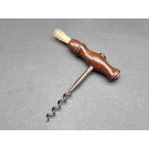 1635 - A Victorian turned wood corkscrew. 