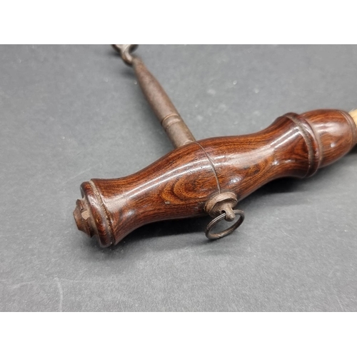 1635 - A Victorian turned wood corkscrew. 