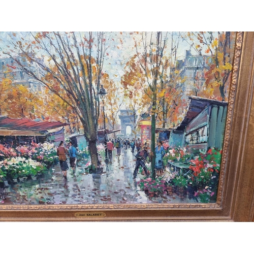 1171 - Jean Salabet, a Parisien street, signed, oil on canvas, 44 x 54cm.