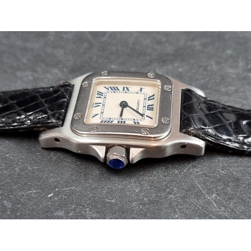 341 - A Cartier 'Santos Galbee' stainless steel quartz ladies wristwatch, 23mm, Ref. 1565, on original Car... 