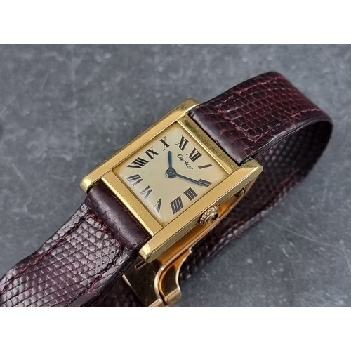 344 - A rare 1960s/70s Cartier 'Tank Normale' 18ct gold manual wind wristwatch, 23mm case, 31mm lug to lug... 