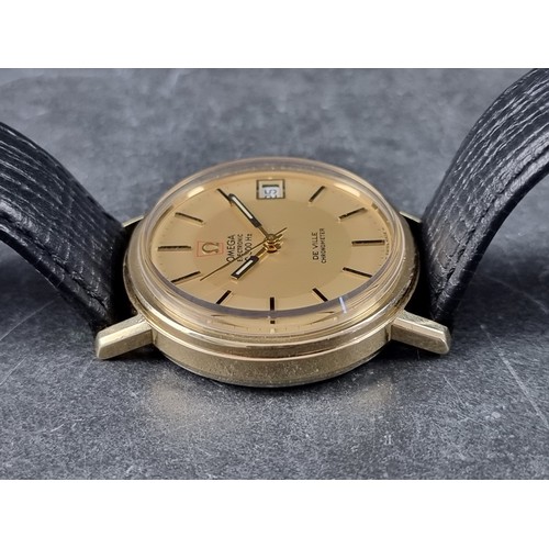 348 - A circa early 1970s Omega 'Electronic f300Hz De Ville' gold plated quartz wristwatch, 35mm, Ref. 198... 